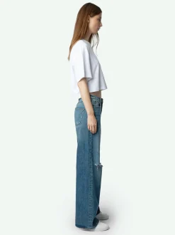 Cheap Zadig & Voltaire Lennox Cropped Tee Purewhite